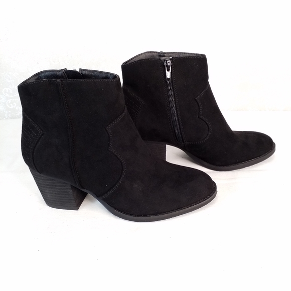 Madeline Black Heeled Ankle Boots - Picture 2 of 7